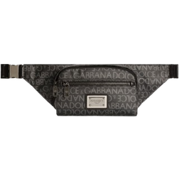 Dolce & Gabbana Small Coated Jacquard Belt Bag - Black