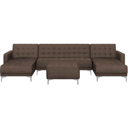 Beliani Aberdeen Brown Sofa 348cm 2pcs 5 Seater