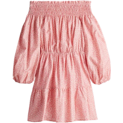 H&M Off The Shoulder Dress - Pink/Patterned