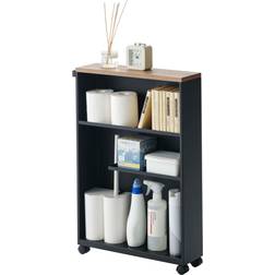 Yamazaki Home Semi-Closed Storage Cart Black L46 cm
