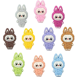 Shein 5/10pcs Random Rabbit Series PVC Decorative Buttons, Cartoon Shoe Charms Soft Rubber Shoe Clips DIY Accessories