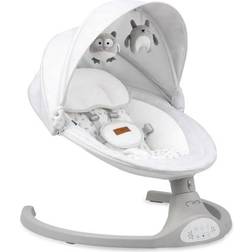 MoMi Balancelle Bébé Électrique KENANI 10 mélodies 5 modes de balancement arche à jouets Blanc