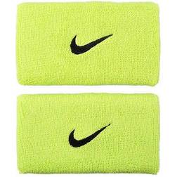 Nike Swoosh Doublewide Wristband 2-pack - Green/Black