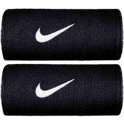 Nike Swoosh Doublewide Wristband 2-pack - Obsidian/White
