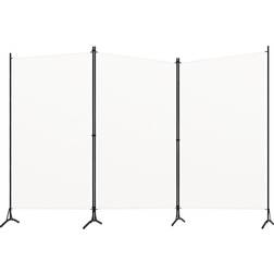 vidaXL 3 Panels White Rumdeler 260x180cm 3stk