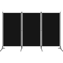 vidaXL 3 Panels Black Rumsavdelare 260x180cm 3st