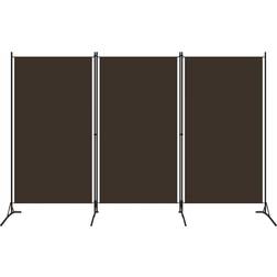 vidaXL 3 Panels Brown Room Divider 260x180cm 3pcs