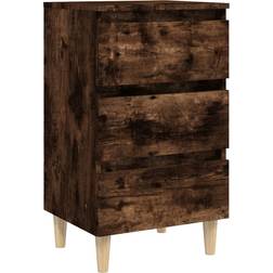 vidaXL Solid Wood Smoked Oak Nachttisch 35x40cm