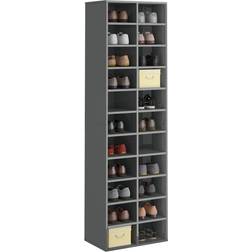 vidaXL 800377 High Gloss Gray Shoe Rack 54x183cm