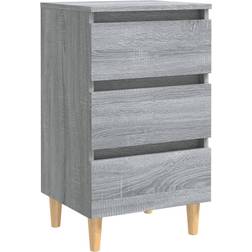 vidaXL Solid Wood Sonoma Grey Nattbord 35x40cm
