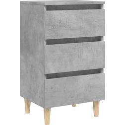 vidaXL Solid Wood Concrete Grey Sängbord 35x40cm