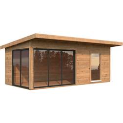 Palmako Attefallshus Andrea 17.1 m² Slide Plus Brun (Byggnadsarea )
