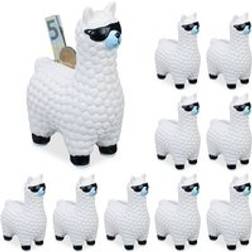 Relaxdays Set of 10 Lama Sunglasses Savings Banks