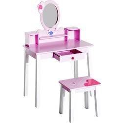 Homcom Kids Dressing Table Set Pink