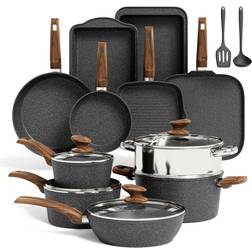 Kitchen Academy Induction 17 Piece Non-Stick Cookware Set