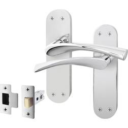 Afit Chrome Internal Twist Door Handles with Latch Novi Backplate Range