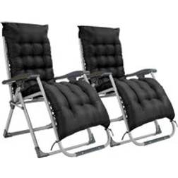 Smart Living Gravity Reclining Chair with Cushion and Pillow Black