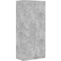 vidaXL Engineered Wood Concrete Grey Wardrobe 90x200cm
