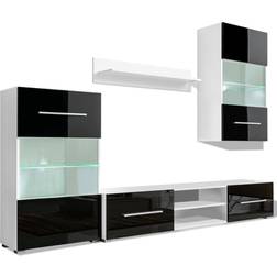 vidaXL 242573 Black/White TV Bench 240x195cm 4pcs