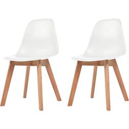 vidaXL 244771 White Køkkenstol 82cm 2stk