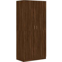 vidaXL Engineered Wood Brown Oak Wardrobe 90x200cm