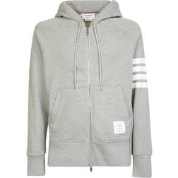 Thom Browne Classic Loopback 4 Bar Full Zip Hoodie Men - Light Grey
