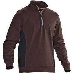 Jobman Half Zip Sweatshirt - Black/Brown