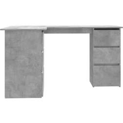 vidaXL Corner Concrete Grey Writing Desk 100x145cm
