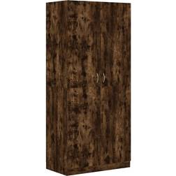 vidaXL Engineered Wood Smoked Oak Wardrobe 90x200cm