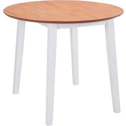vidaXL MDF White/Natural Spisebord 90cm