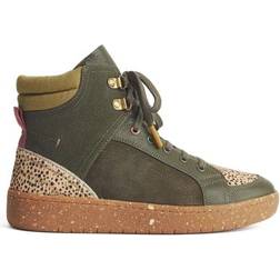 White Stuff Leather Suede Hi Top W - Khaki Green