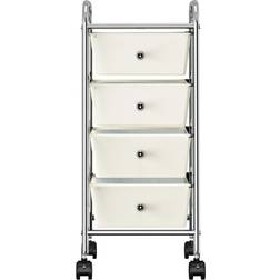 vidaXL 320399 White Trolley Table 32x36.5cm