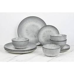 Waterside 12Pc Grey Star Reactive Glaze Dinner Set