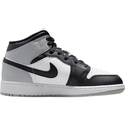 Nike Air Jordan 1 Mid GS - White/Light Smoke Grey/Black