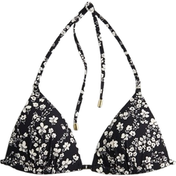 H&M Push-Up Triangle Bikini Top - Black/White Floral