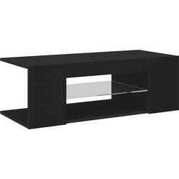 vidaXL Cabinet Led Light Black TV Bench 90x30cm
