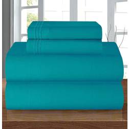 Elegant Comfort Luxury Soft Bed Sheet Turquoise (259.1x228.6cm)