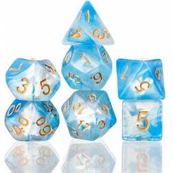 Greenzech Polyhedral Dices For Dungeons Dragons Games Blue
