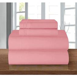 Elegant Comfort Luxury Soft Bed Sheet Pink (259.1x228.6cm)