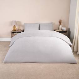 Brentfords Teddy Fleece Duvet Cover Grey, Silver (230x220cm)