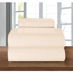 Elegant Comfort Luxury Soft Bed Sheet Beige (259.1x228.6cm)