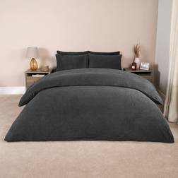 Brentfords Teddy Fleece Duvet Cover Black (230x220cm)