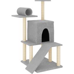 vidaXL Cat Tree with Sisal Scratching Posts 110.5cm Light Grey