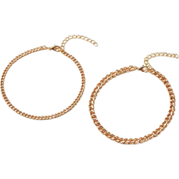 Shein 2pcs/Set Multi-Layer Chain Unique Design Anklets In Beach & Street Style, Suitable For Women's Daily Wear