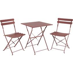 Brafab Ponte - Red Caféset, 1 Bord inkl. 2 Stolar
