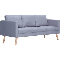 vidaXL Fabric Light Grey Sofa 168cm 3 Seater