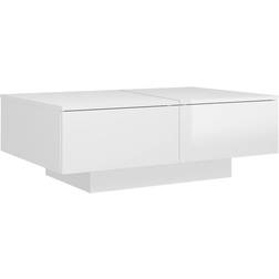 vidaXL 804181 White High Gloss Sofabord 90x60cm