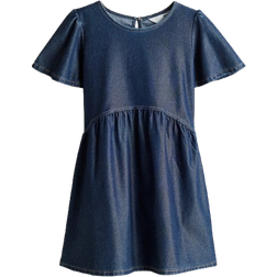 H&M Kjole I Jersey Med Denim Look - Mørk Denim Blå (1246357003)