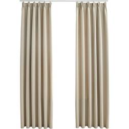 vidaXL Blackout With Hooks Beige 140x175cm