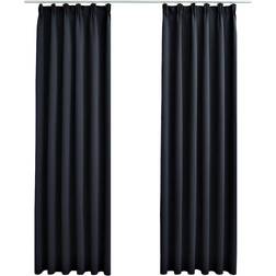 vidaXL Blackout With Hooks Anthracite Grey 140x175cm